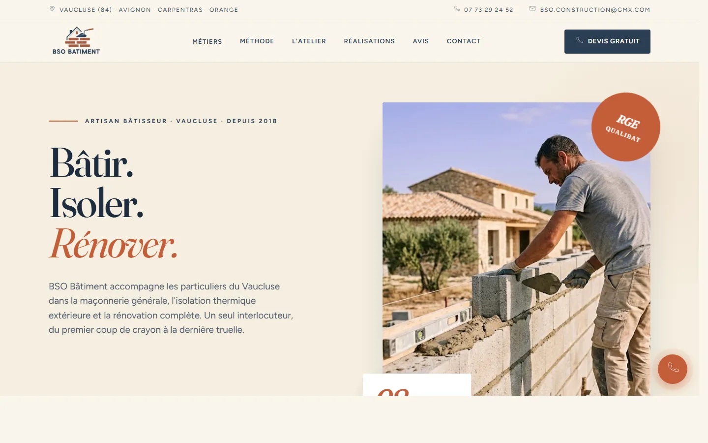 Maquette type — maçonnerie / rénovation