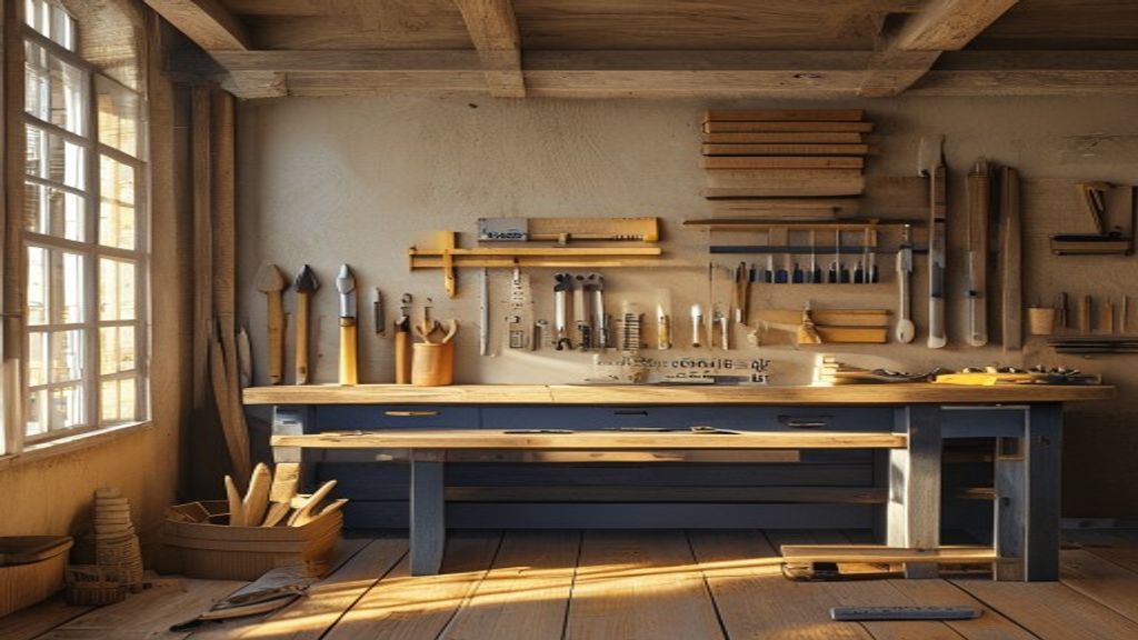 Atelier d'artisan du bâtiment, outils précision certification RGE